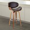 Armen Living Solvang 26" Swivel Brown Faux Leather and Walnut Wood Counter Stool LCSLBABRWA26 - alternate 4